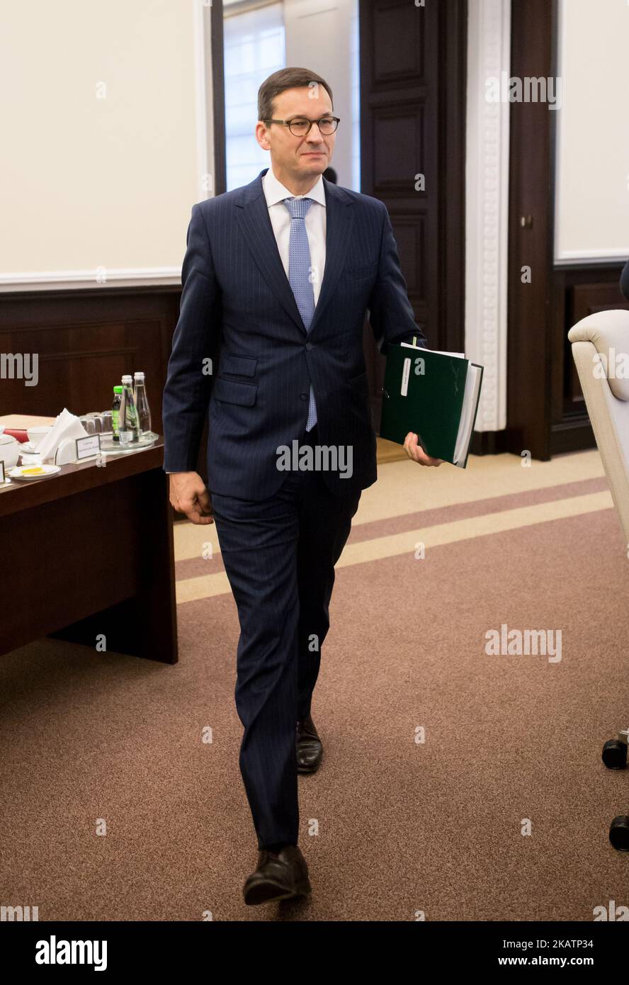 Mateusz Morawiecki, polnischer Minister für wirtschaftliche Entwicklung und Finanzminister, am 07. November 2017 in Warschau, Polen (Foto: Mateusz Wlodarczyk/NurPhoto) Stockfoto