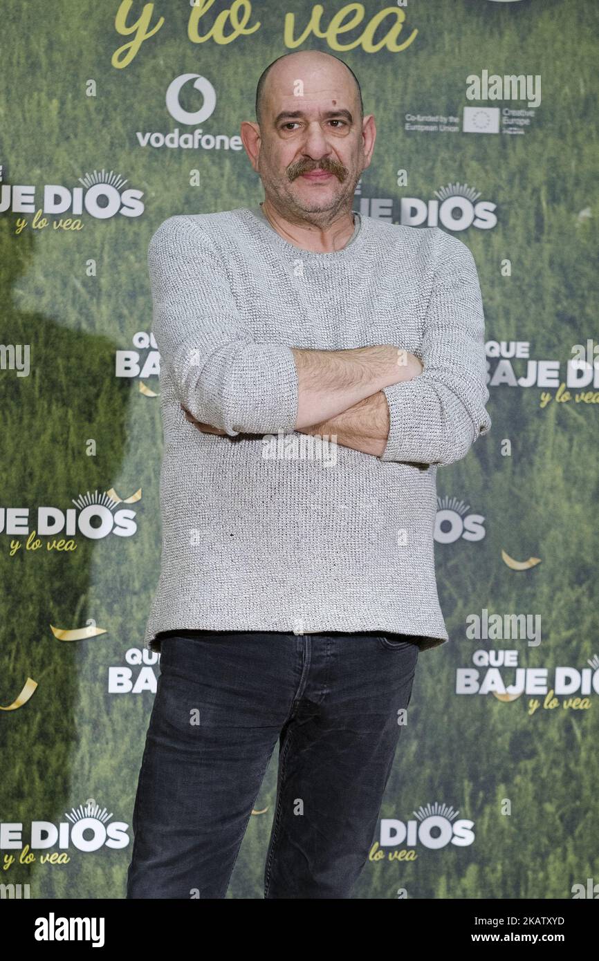 Der spanische Schauspieler Karra Elejalde nimmt am 19. Dezember 2017 an der Fotozelle „Que Baje Dios y lo Vea“ im Urso Hotel in Madrid, Spanien, Teil. (Foto von Oscar Gonzalez/NurPhoto) Stockfoto