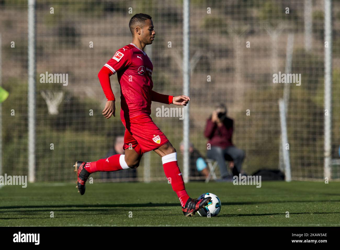 Dennis Aogo beim Freundschaftsspiel zwischen Stuttgart und Oostende im La Manga Club in La Manga, Spanien am 8. Januar 2018. (Foto von Jose Breton/NurPhoto) Stockfoto