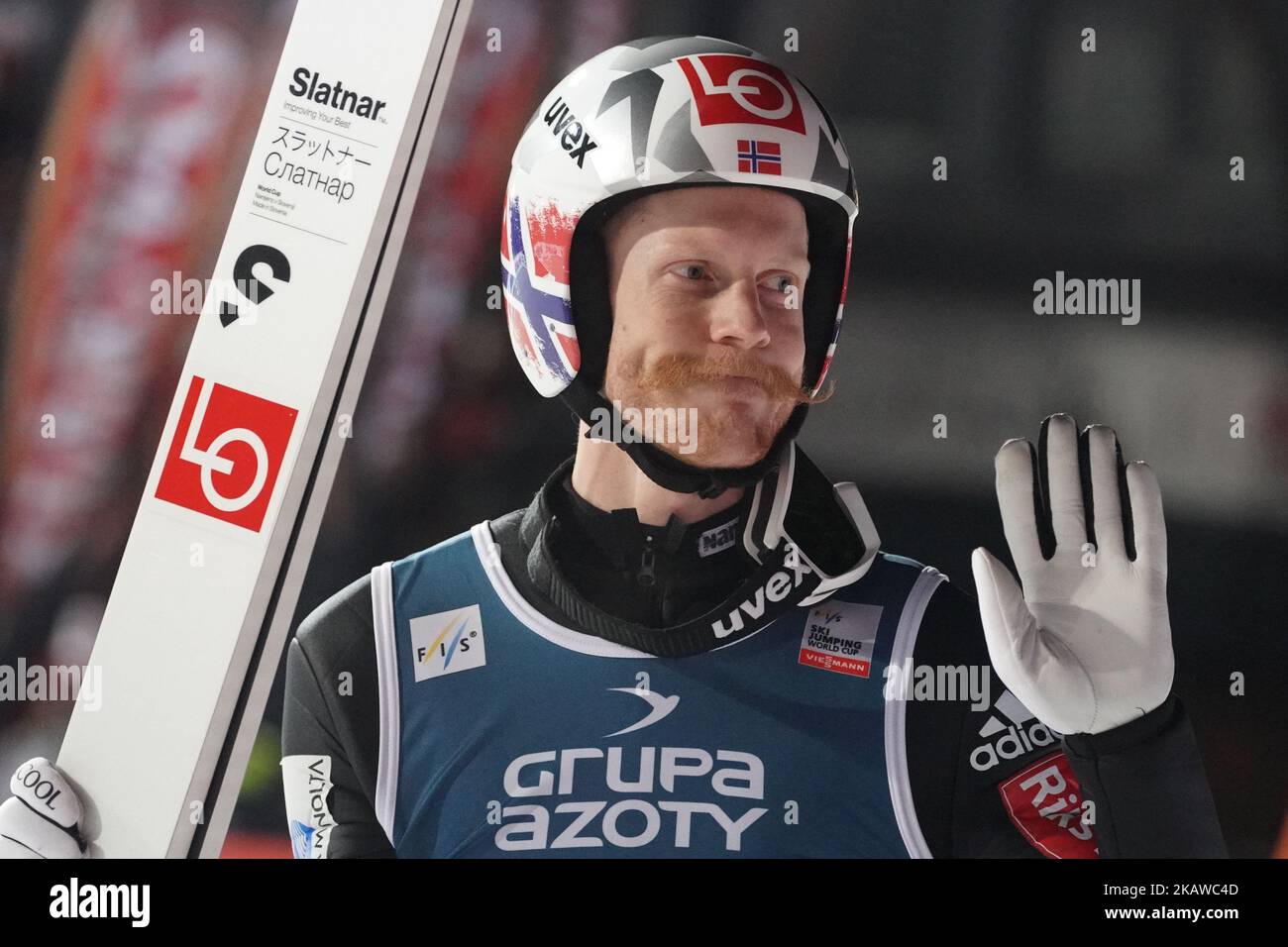 Robert Johansson aus Norwegen beim Einzelwettbewerb für Großschanzen beim FIS Skisprung-Weltcup in Zakopane, Polen. Am Sonntag, den 28. Januar 2018, in Zakopane, Polen. (Foto von Artur Widak/NurPhoto) Stockfoto
