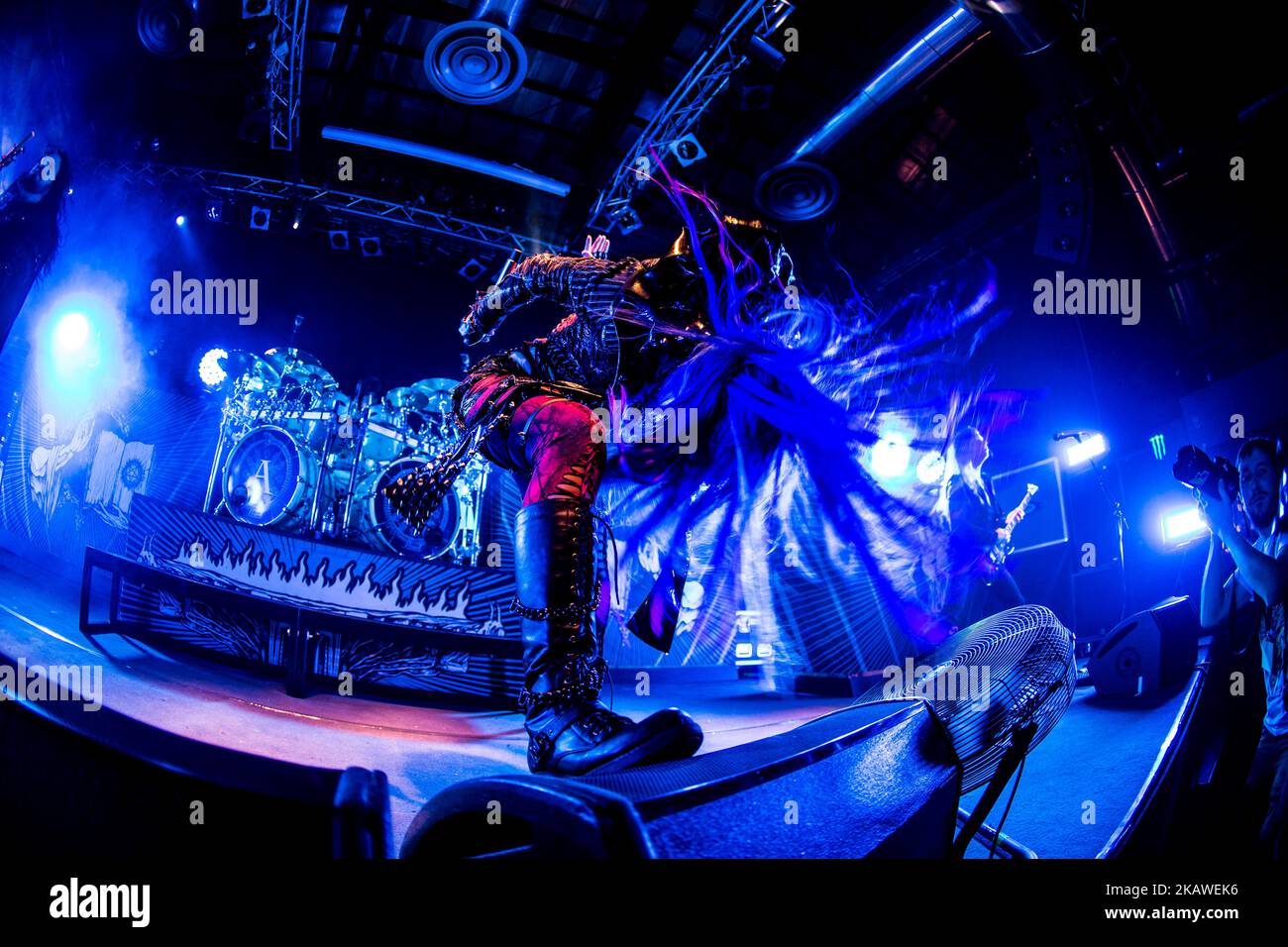 Alissa White-Gluz ot die schwedische Melodic Death Metal Band Arch Enemy tritt am 17. Januar 2018 live im Alcatraz in Mailand auf. (Foto von Mairo Cinquetti/NurPhoto) Stockfoto