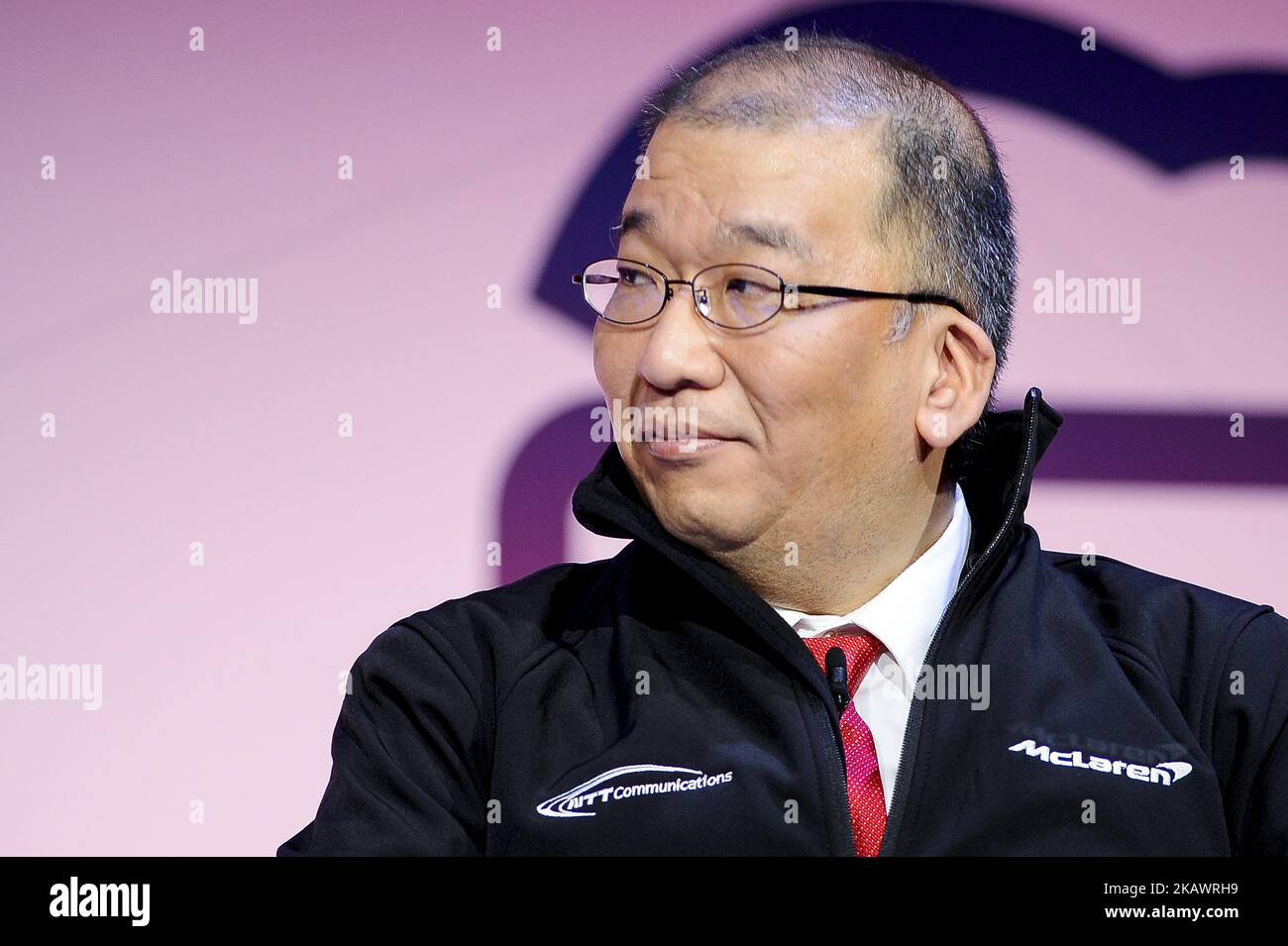 Shin Miyakawa, NTT Comunications, während der vierten Konferenz der industriellen Revolution, am 27. Februar 2018 in Barcelona, Spanien, beim Mobile World Congress Day 2. (Foto von Joan Cros/NurPhoto) Stockfoto