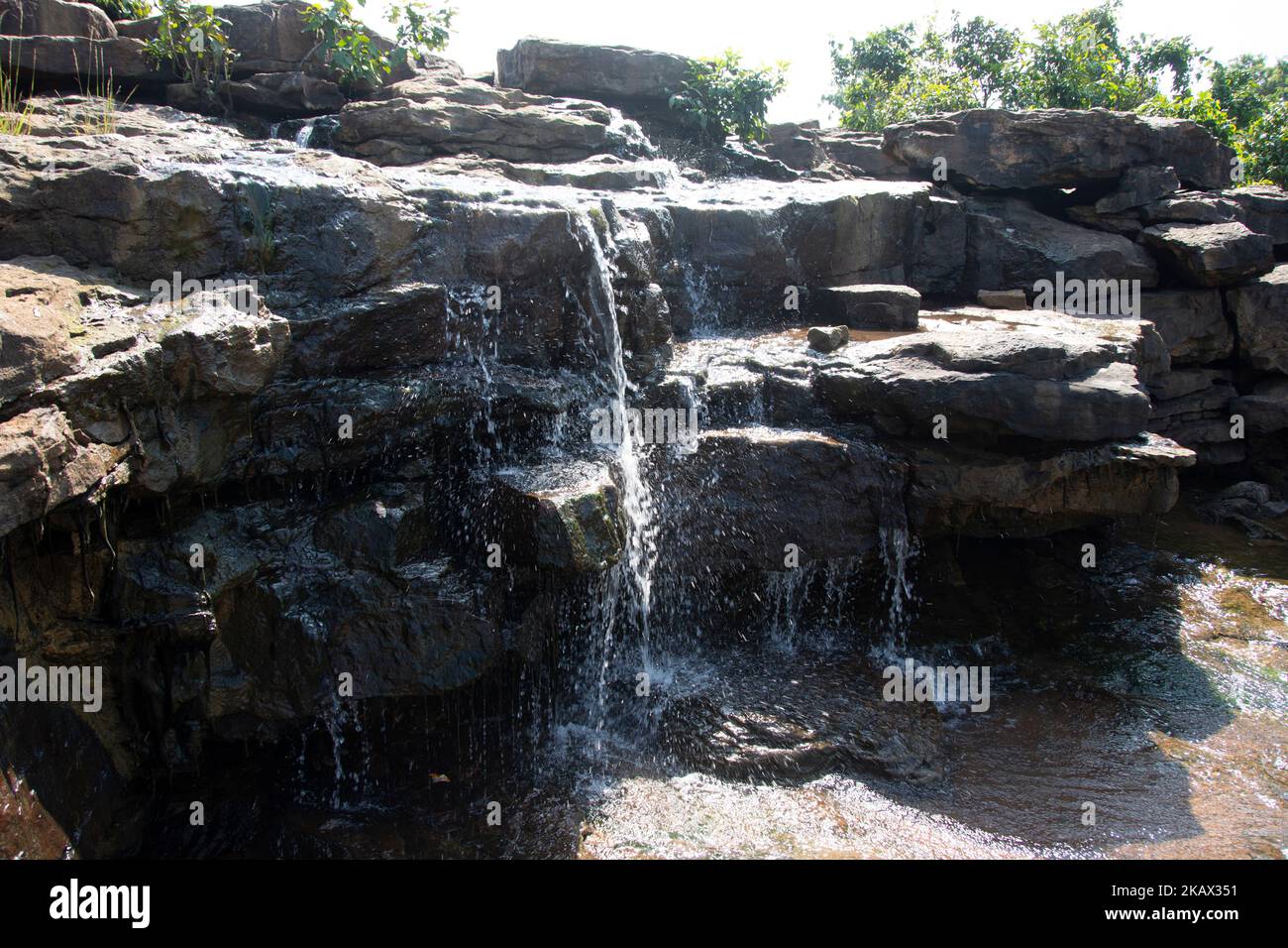 Der Wasserfall Chitradhara befindet sich im Stadtteil Bastar, einem der heiteren Wasserfälle, die man besuchen sollte Stockfoto