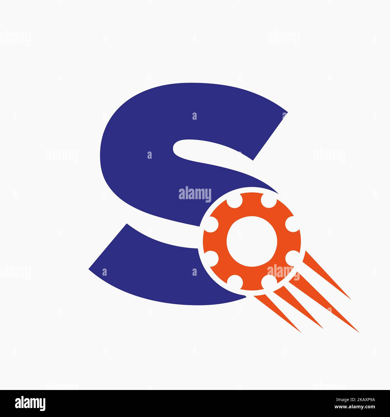 Logo des S Gear Zahnrads. Symbol Für Die Automobilindustrie, Getriebelogo, Kfz-Reparatursymbol Stock Vektor