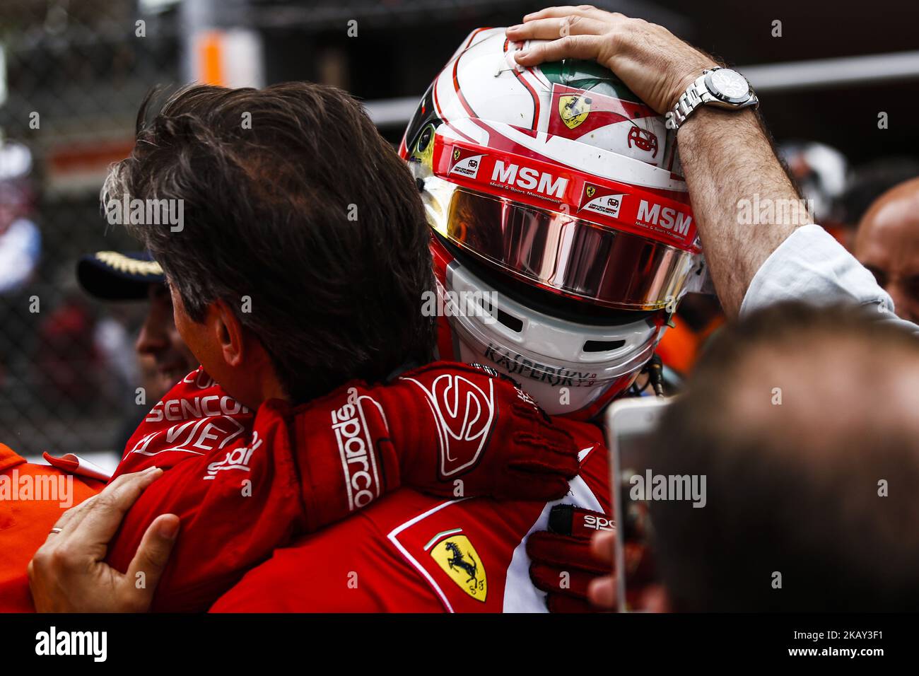 21 Antonio FUOCO aus Italien von CHAROUZ RACING SYSTEM feiert den Sieg des Rennens 2 während des Formel-2-Rennen 2 in Monaco am 26.. Mai 2018 in Montecarlo, Monaco. (Foto von Xavier Bonilla/NurPhoto) Stockfoto