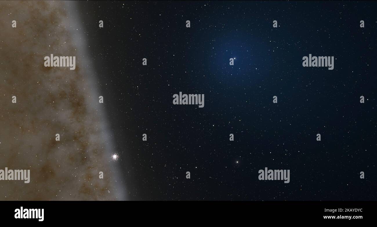 Milchstraße Galaxie und Sterne, Deep Space Illustration, 3D Nebel Tapete, der Universum Hintergrund Stockfoto