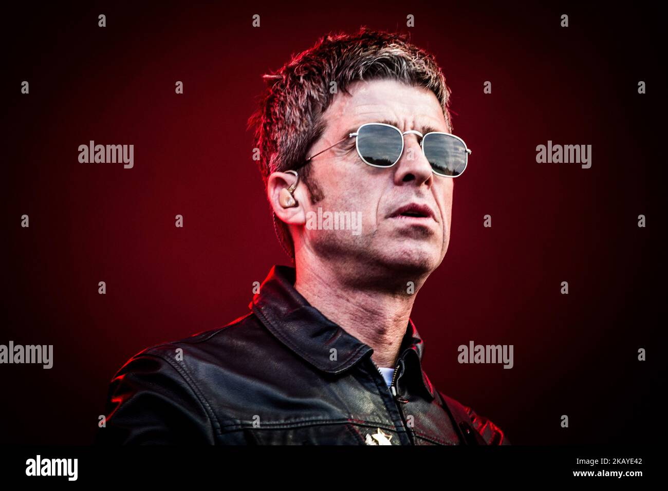 Noel Gallaghers High Flying Birds tritt am 16. Juni 2018 live beim Pinkpop Festival 2018 in Landgraaf, Niederlande, auf. (Foto von Roberto Finizio/NurPhoto) Stockfoto