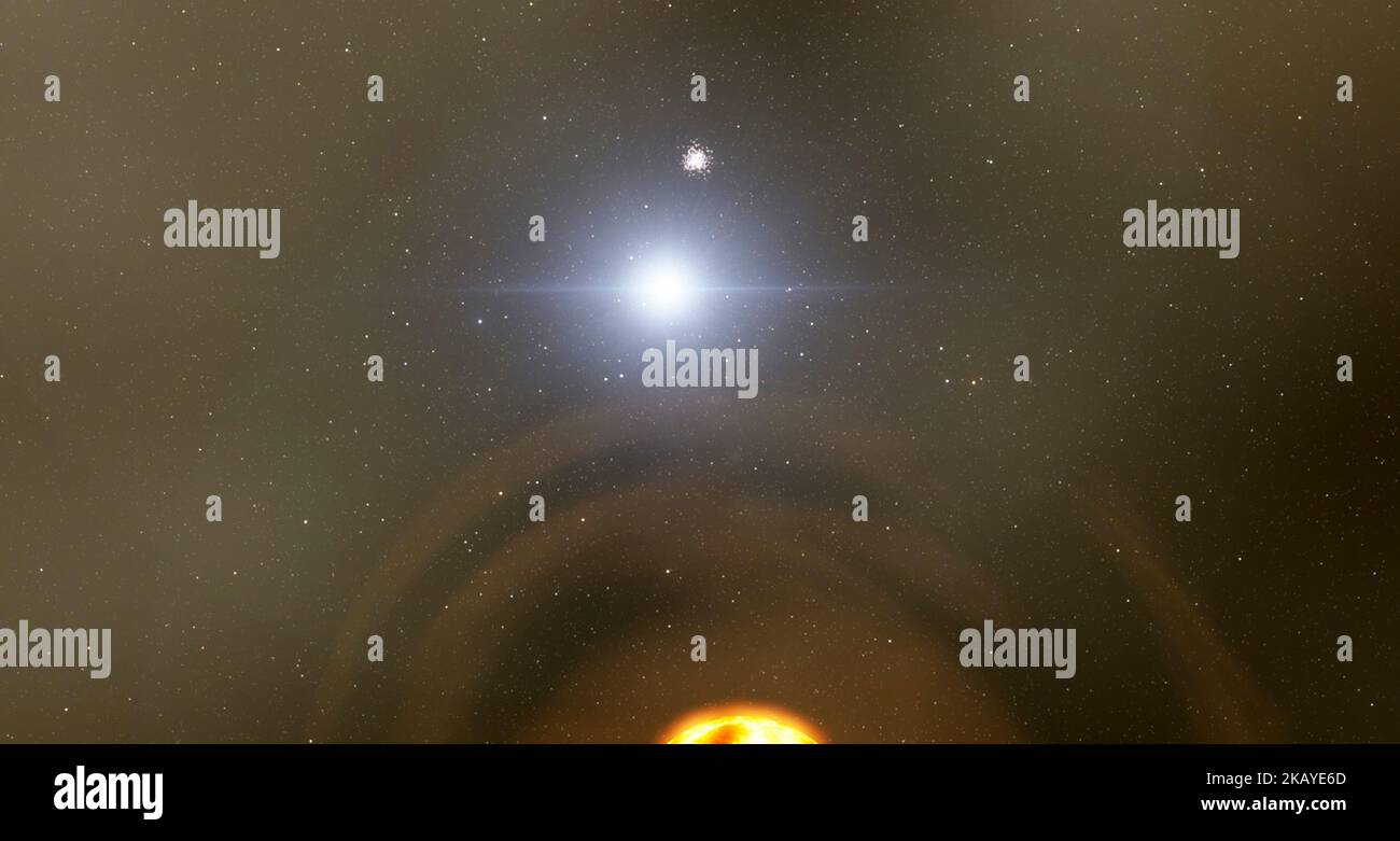 Nebel und Sterne, Deep Space Illustration, 3D Nebel Tapete, der Universum Hintergrund Stockfoto