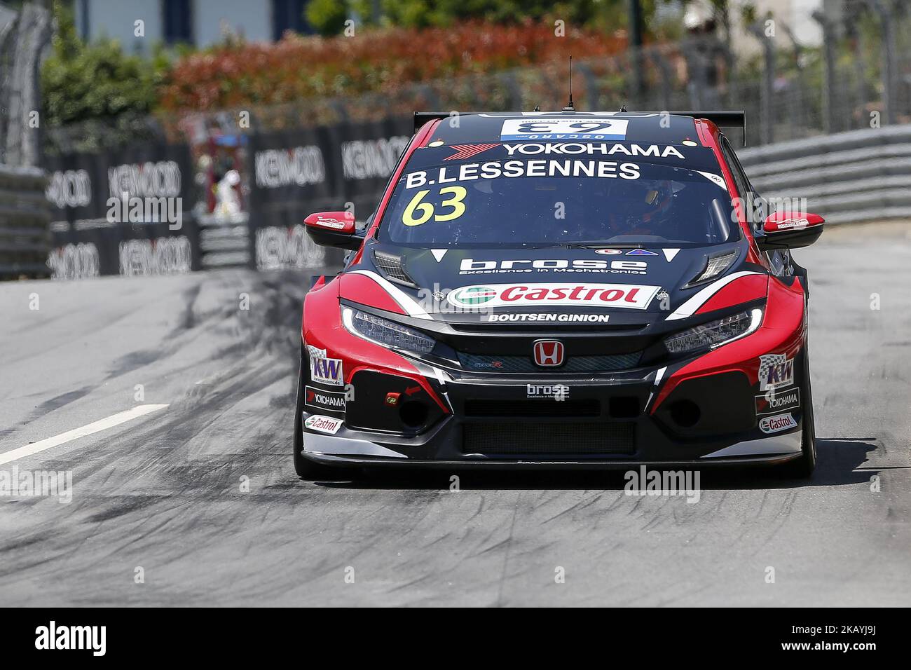 Benjamin Lessennes aus Belgien im Honda Civic Type R TCR von Boutsen Ginion Racing beim Rennen 1 des FIA WTCR 2018 World Touring Car Cup Race of Portugal am 23. Juni 2018 in Vila Real, Portugal. (Foto von Bruno Barros / DPI / NurPhoto) Stockfoto