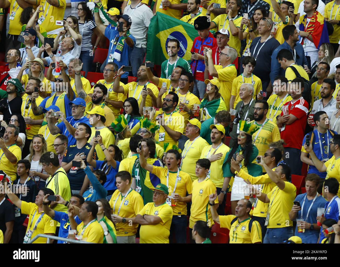 Gruppe E Serbien gegen Brasilien – FIFA Fußball-Weltmeisterschaft Russland 2018 Brasilianer am 27. Juni 2018 im Spartak-Stadion in Moskau, Russland. (Foto von Matteo Ciambelli/NurPhoto) Stockfoto