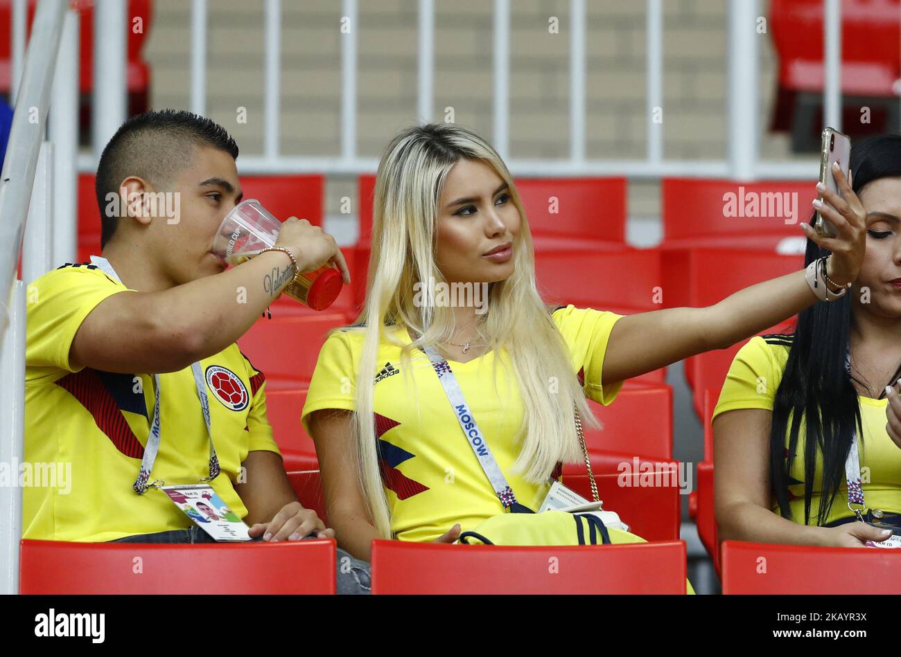 16. Runde England gegen Kolumbien - FIFA Fußball-Weltmeisterschaft Russland 2018 Fans Kolumbiens am 3. Juli 2018 im Spartak-Stadion in Moskau, Russland. (Foto von Matteo Ciambelli/NurPhoto) Stockfoto