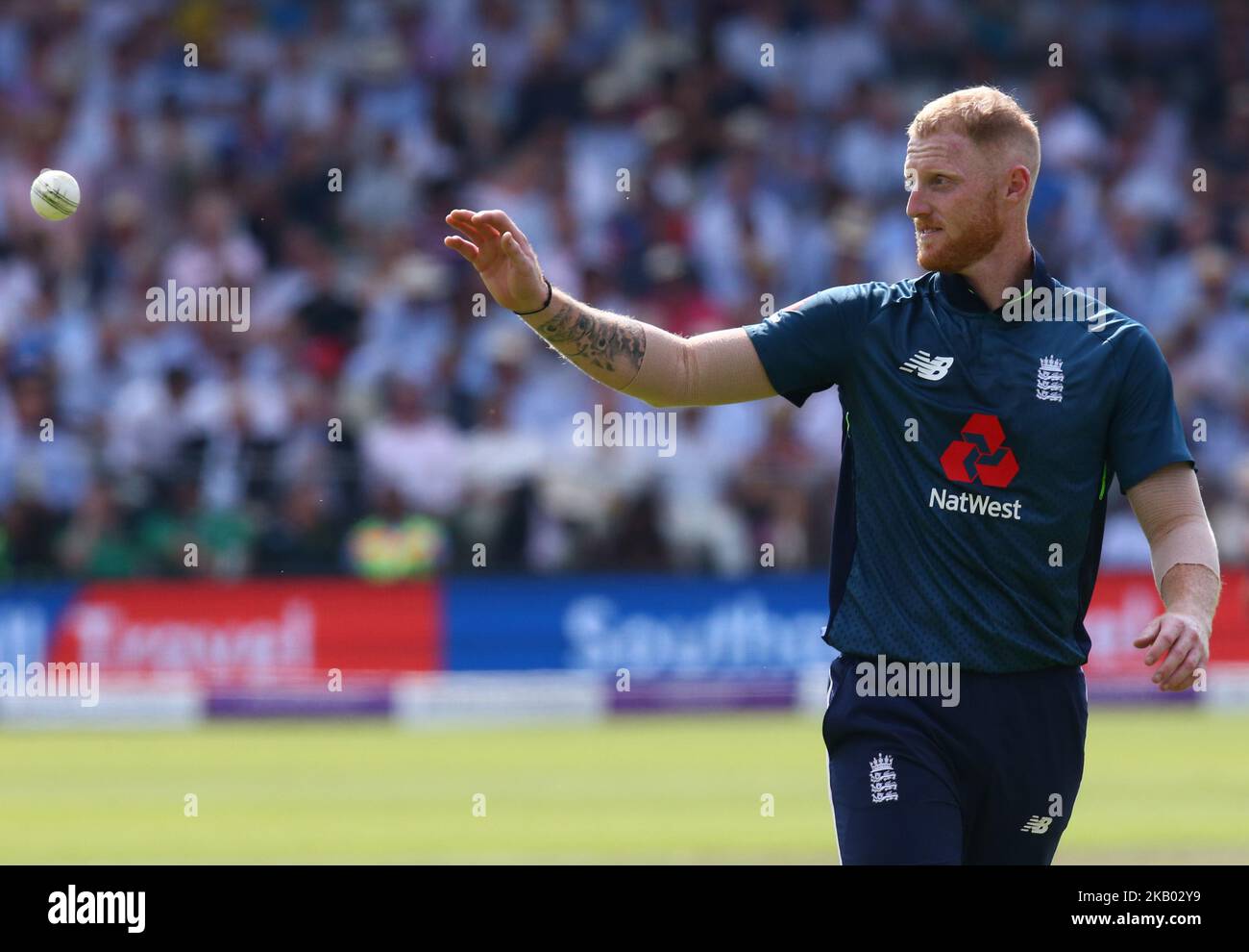 Der englische Ben Stokes beim 2. Royal London One Day International Series Match zwischen England und Indien am Lords Cricket Ground in London, England, am 14. Juli 2018. (Foto von Action Foto Sport/NurPhoto) Stockfoto
