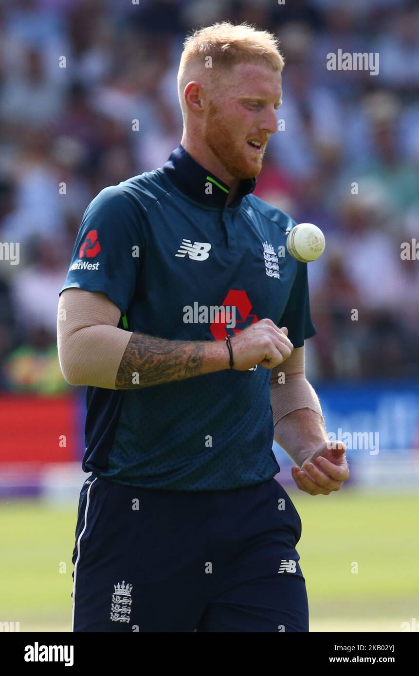Der englische Ben Stokes beim 2. Royal London One Day International Series Match zwischen England und Indien am Lords Cricket Ground in London, England, am 14. Juli 2018. (Foto von Action Foto Sport/NurPhoto) Stockfoto