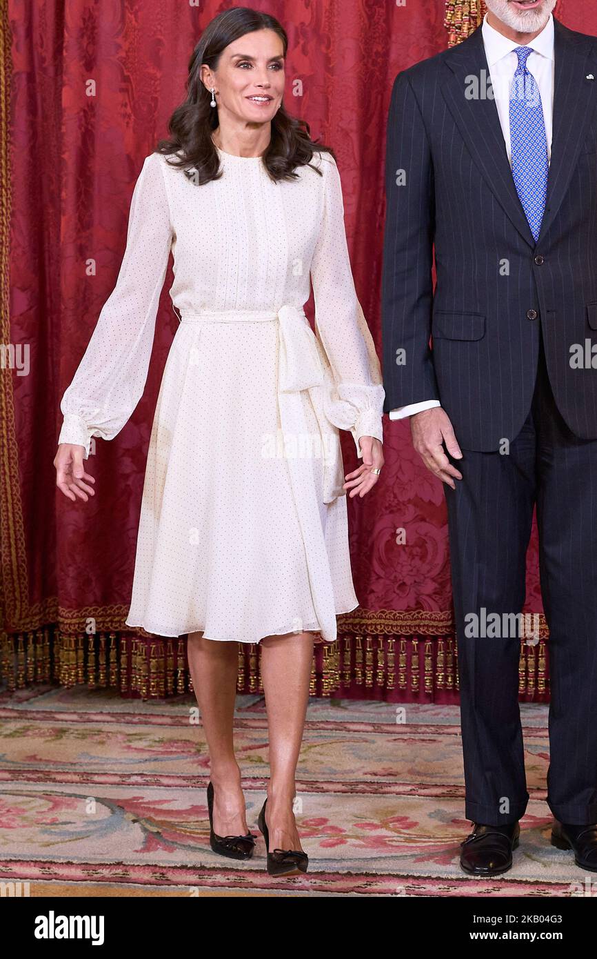 Madrid, Spanien. 03.. November 2022. Die spanische Königin Letizia veranstaltet im Königspalast in Madrid ein offizielles Mittagessen für den Präsidenten Paraguays Mario Abdo Benitez und seine Frau Silvana Lopez Moreira. (Foto: Atilano Garcia/SOPA Images/Sipa USA) Quelle: SIPA USA/Alamy Live News Stockfoto