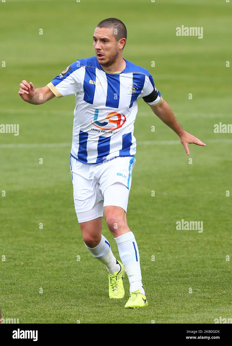 Liam Noble von Hartlepool United beim Vanarama National League Spiel zwischen Dagenham und Redbridge gegen Hartlepool United im Chigwell Construction Stadium Dagenham Britain am 25. August 2018 (Foto by Action Foto Sport/NurPhoto) Stockfoto