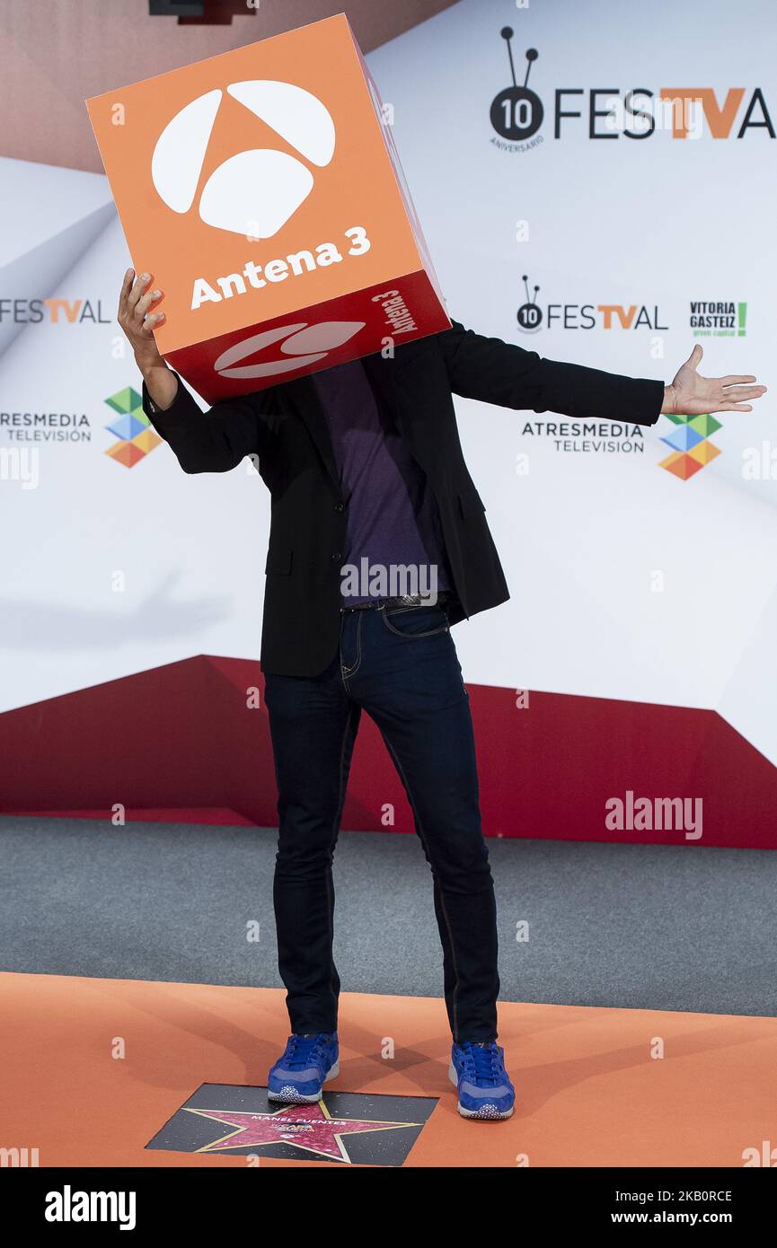 Comedian Manel Fuentes nimmt an der Präsentation der neuen Saison von „TU cara me suena“ während des Festvals in Vitoria, Spanien, Teil. 06. September 2018. (Foto von BorjaB.Hojas/COOLMedia/NurPhoto) Stockfoto