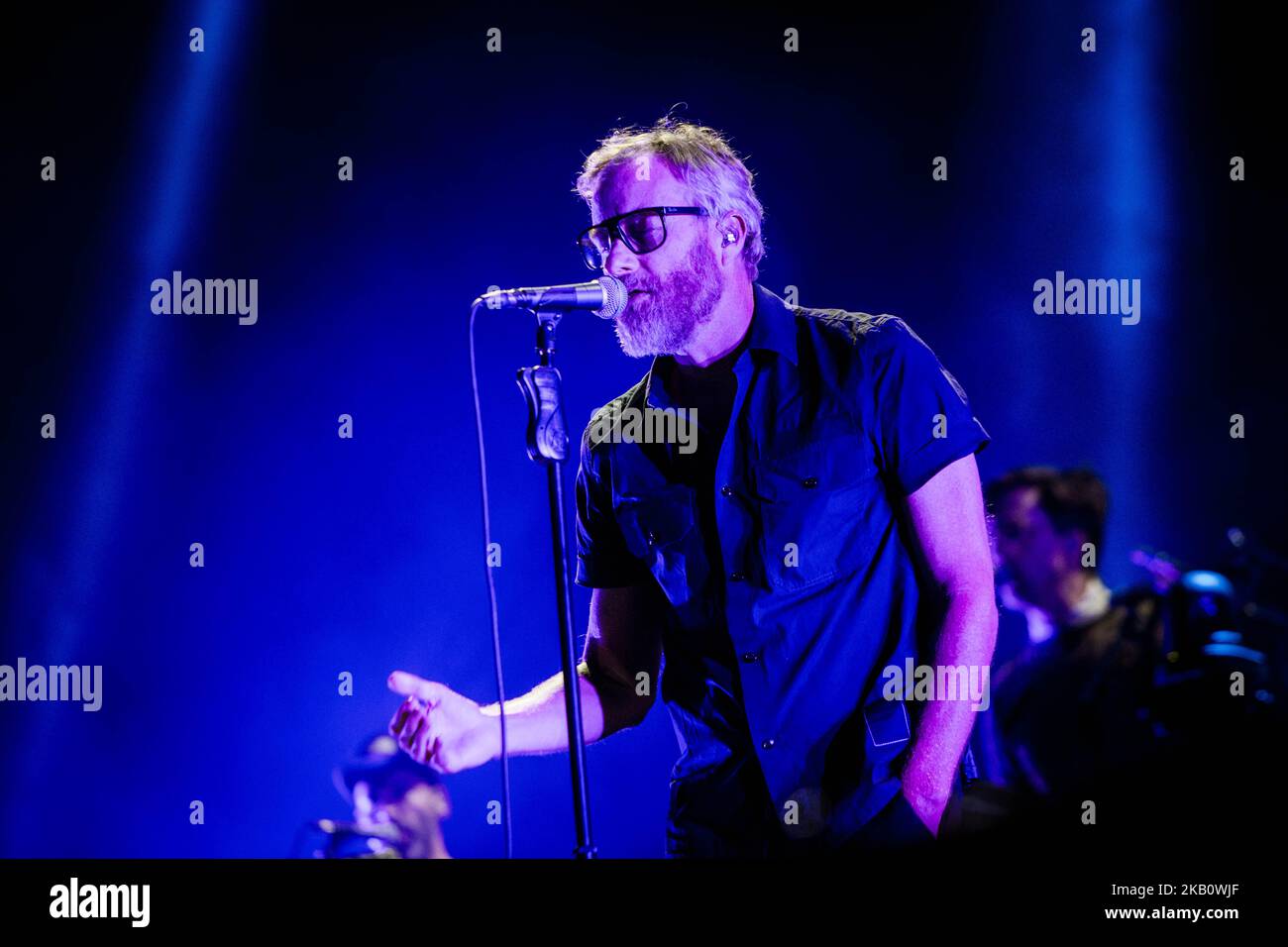 Matt Berninger von der amerikanischen Rockband The National tritt am 7. September 2018 live bei Milano Rocks 2018 auf der Area Expo Experience Rho in Mailand, Italien, auf. (Foto von Roberto Finizio/NurPhoto) Stockfoto
