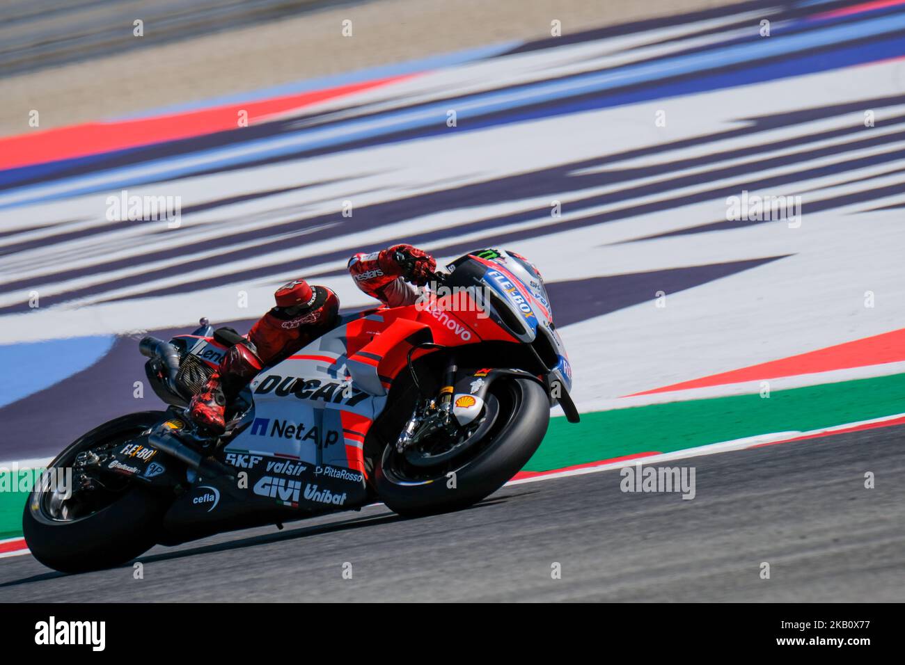 #99 JORGE LORENZO aus Spanien, Ducati Team, Ducati Desmosedici GP18, Gran Premio Octo di San Marino e della Riviera di Rimini, während des Sonntagsrennens auf dem Marco Simoncelli World Circuit für die MotoGP-Weltmeisterschaft 13. vom 7.. Bis 9.. September in Misano Adriatico, Italien am 9. September 2018. (Foto von Felice Monteleone/NurPhoto) Stockfoto