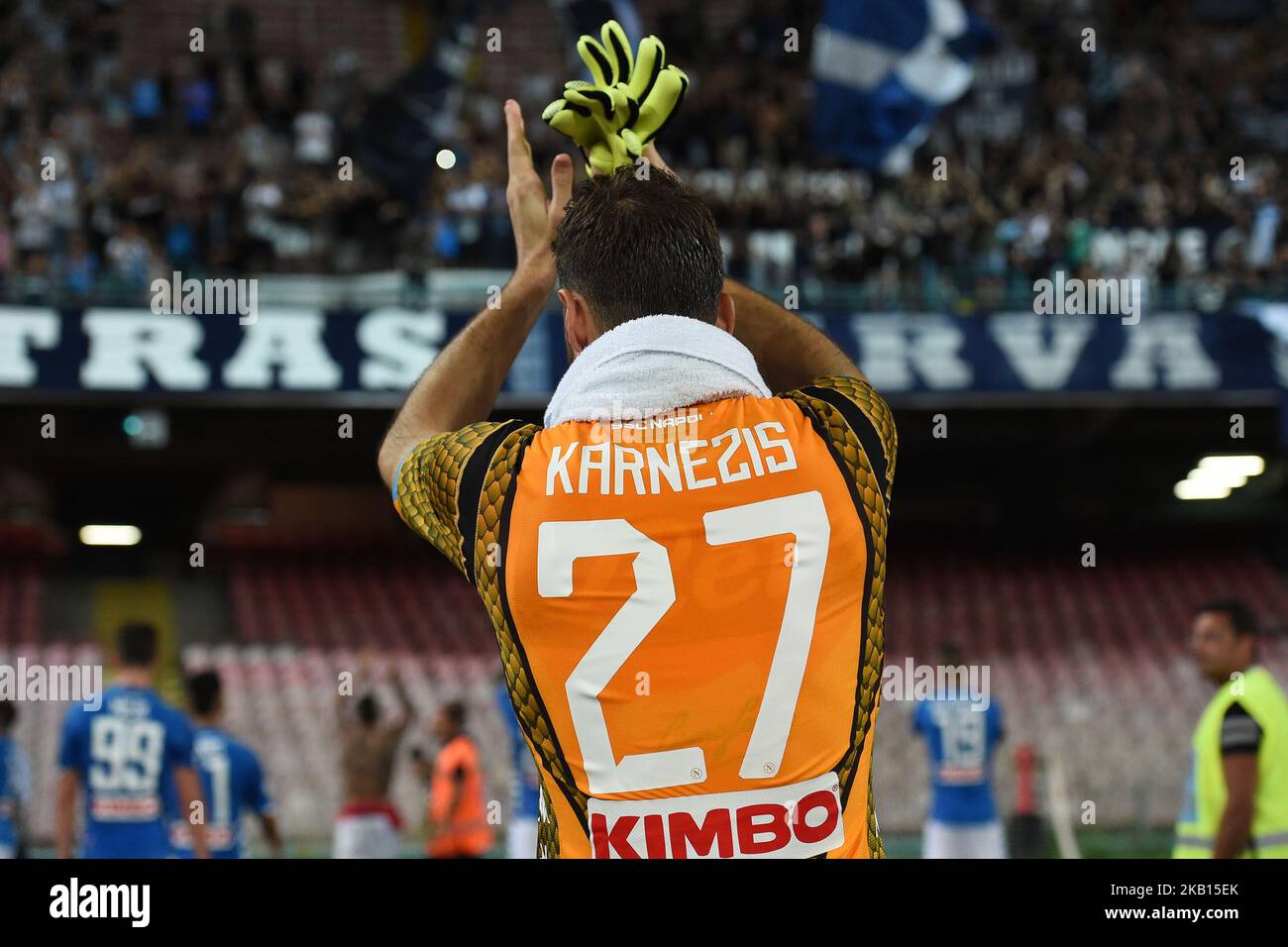 Orestis Karnezis von SSC Napoli während des Tim-Spiels der Serie A zwischen SSC Napoli und ACF Fiorentina im Stadio San Paolo Neapel Italien am 15. September 2018. (Foto Franco Romano) Stockfoto