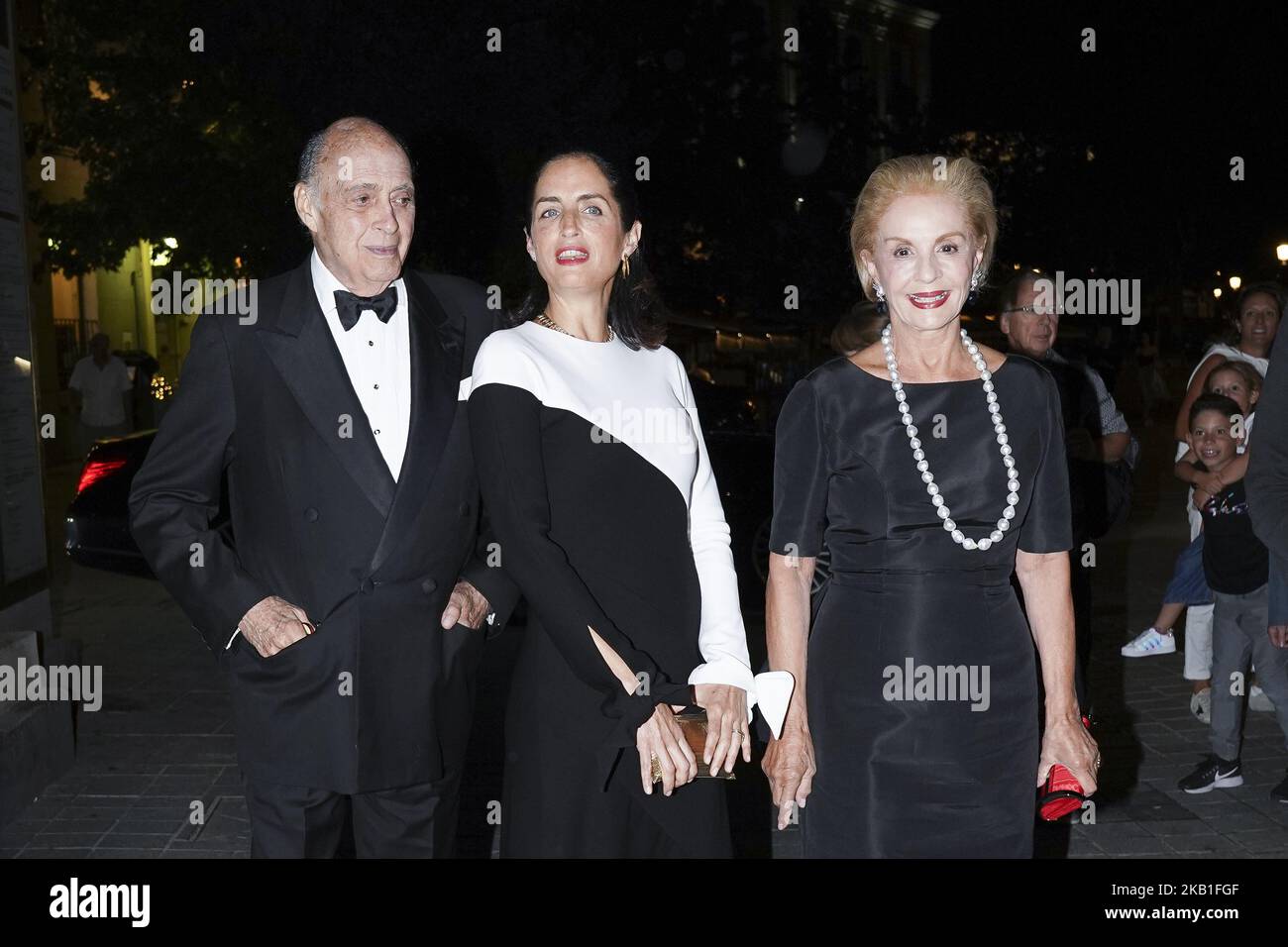 Carolina Herrera, Reinaldo Herrera Guevara und Carolina Adriana Herrera besuchen am 26. September 2018 die „Persönlichkeit des Jahres“ (Personaje del Ano) Awards im Königlichen Theater in Madrid, Spanien (Foto von Oscar Gonzalez/NurPhoto) Stockfoto