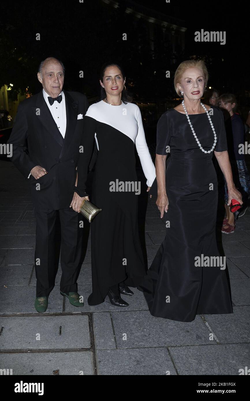Carolina Herrera, Reinaldo Herrera Guevara und Carolina Adriana Herrera besuchen am 26. September 2018 die „Persönlichkeit des Jahres“ (Personaje del Ano) Awards im Königlichen Theater in Madrid, Spanien (Foto von Oscar Gonzalez/NurPhoto) Stockfoto