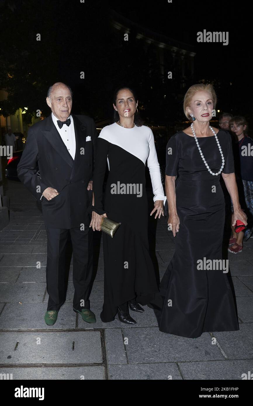 Carolina Herrera, Reinaldo Herrera Guevara und Carolina Adriana Herrera besuchen am 26. September 2018 die „Persönlichkeit des Jahres“ (Personaje del Ano) Awards im Königlichen Theater in Madrid, Spanien (Foto von Oscar Gonzalez/NurPhoto) Stockfoto