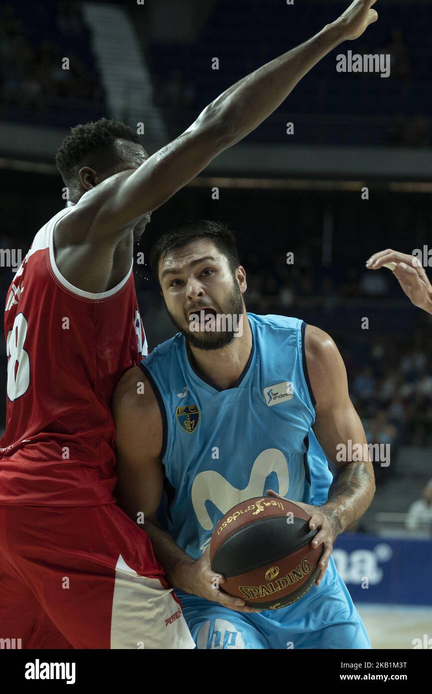 Nikola Jankovic von Movistar Estudiantes während des Movistar Students gegen BAXI-MANN in der Basketball-Liga ACB Endesa 2018/19 in Madrid im Wizink Center. September 30 2018. (Foto von Oscar Gonzalez/NurPhoto) Stockfoto