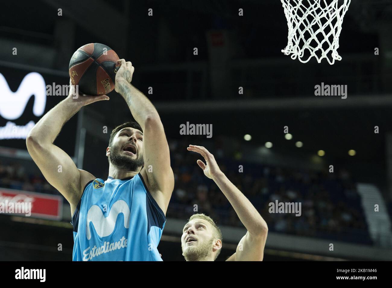 Nikola Jankovic von Movistar Estudiantes während des Movistar Students gegen BAXI-MANN in der Basketball-Liga ACB Endesa 2018/19 in Madrid im Wizink Center. September 30 2018. (Foto von Oscar Gonzalez/NurPhoto) Stockfoto