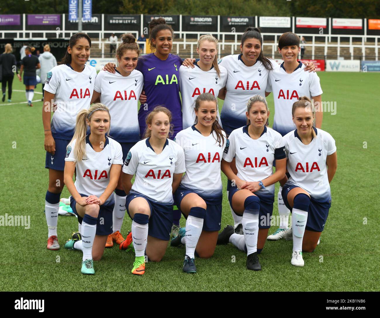 Tottenham Hotspur Ladies Team während der Super League der Frauen zwei Spiele zwischen Crystal Palace Ladies FC und Tottenham Hotspur Ladies im H2T Group Stadium, Hayes, Bromley Football Club, England am 30. September 2018. (Foto von Action Foto Sport/NurPhoto) Stockfoto