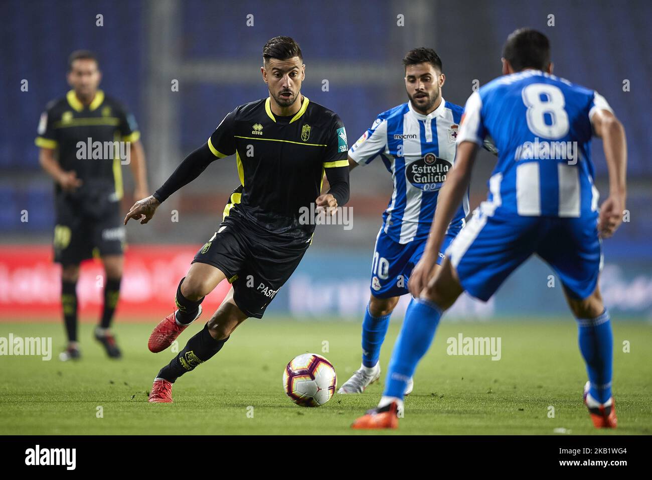 Alvaro Vadillo von Granada CF in Aktion während des La Liga 123 Spiels zwischen RC Deportivo de La Coruna und Granada CF im Estadio Abanca Riazor am 24. September 2018 in A Coruna, Spanien (Foto: Jose Manuel Alvarez Rey/NurPhoto) Stockfoto