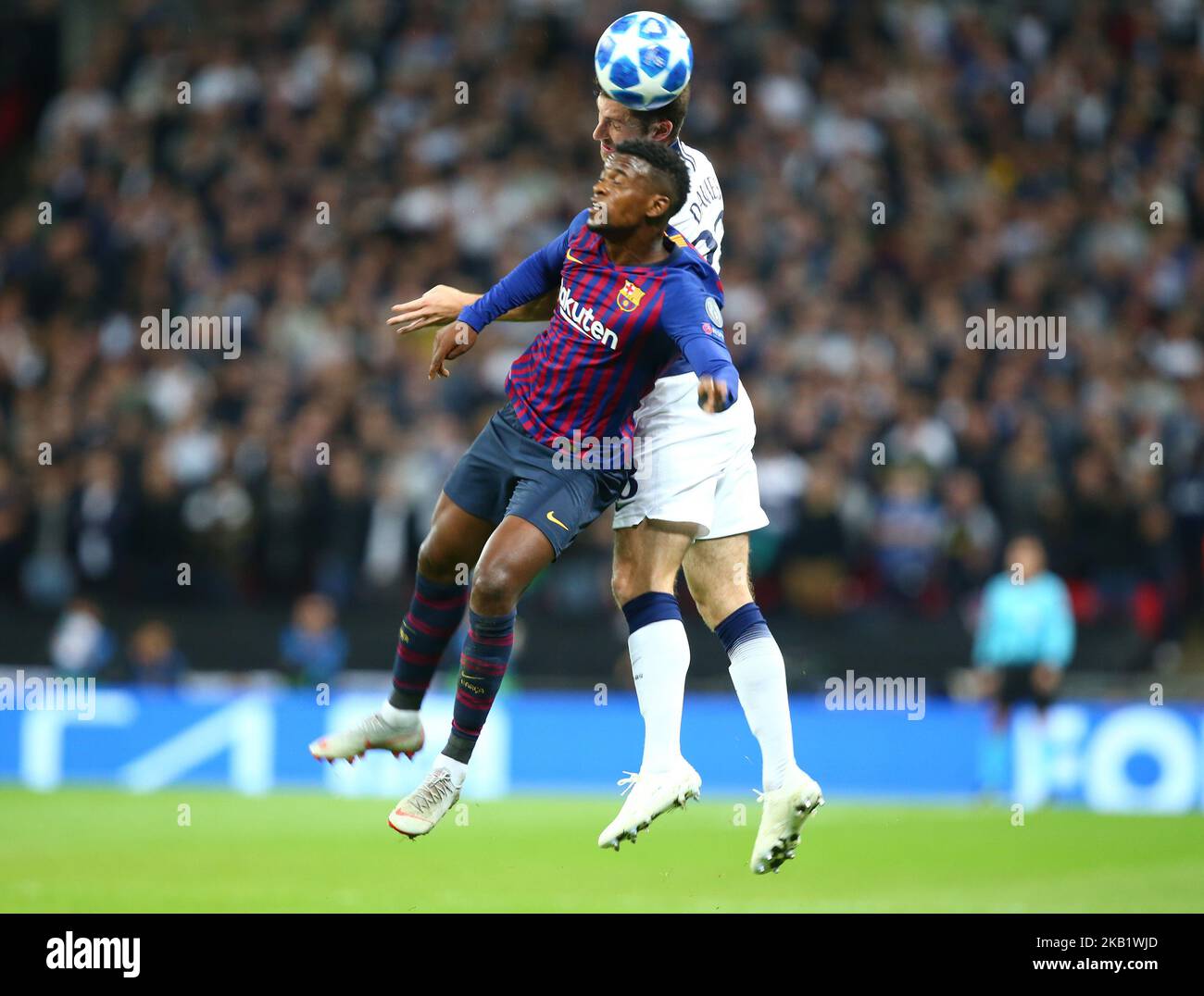 London, Großbritannien, 3. Oktober 2018. Nelson Samedi aus Barcelona während des UEFA Champions League-Spiels der Gruppe B zwischen Tottenham Hotspur und dem FC Barcelona im Wembley-Stadion. London (Foto von Action Foto Sport/NurPhoto) Stockfoto