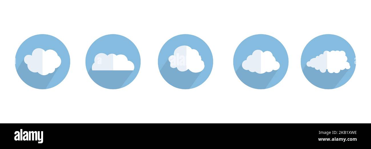 Symbole für Wolken. Cloud-Symbole für Cloud-Computing im Web und in Anwendungen. Vektordesign. Stock Vektor