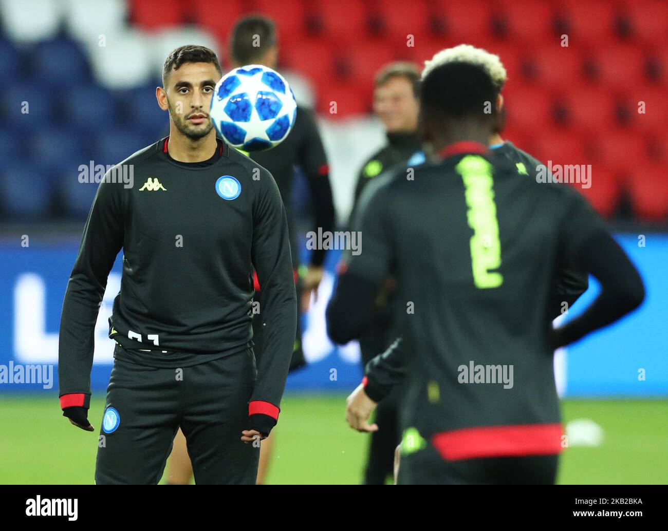 SSC Napoli Training : UEFA Champions League Gruppe C Faouzi Ghoulam von Napoli im Parc des Princes in Paris, Frankreich am 23. Oktober 2018. (Foto von Matteo Ciambelli/NurPhoto) Stockfoto