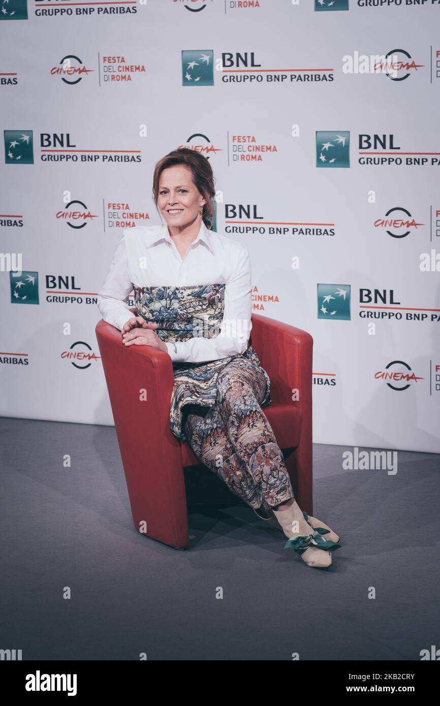 Sigourney Weaver nimmt am 24. Oktober 2018 im Auditorium Parco della Musica in Rom, Italien, an einer Fotocolalle während des Rom Film Fest 13. Teil. (Foto von Luca Carlino/NurPhoto) Stockfoto