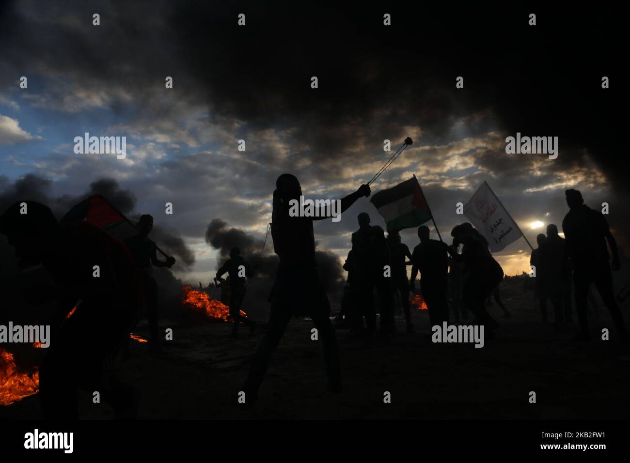 Palästinensische Demonstranten während eines Protestes zur Aufhebung