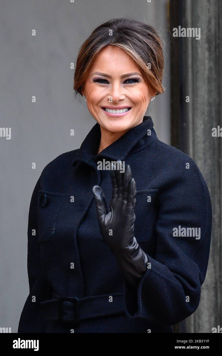 First Lady Melania Trump am 10. November 2018 im Élysée-Palast in Paris, Frankreich, am Rande der gedenkfeiern zum 100.. Jahrestag des Waffenstillstands vom 11. November 1918 zur Beendigung des Ersten Weltkriegs (Foto: Julien Mattia/NurPhoto) Stockfoto