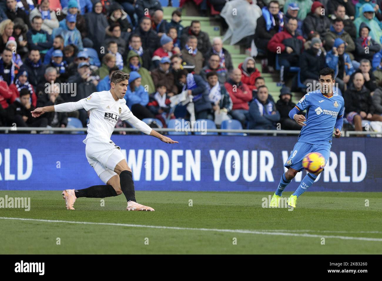 Angel Rodriguez von Getafe CF beim La Liga-Spiel zwischen Getafe CF und Valencia CF im Coliseum Alfonso Perez in Getafe, Spanien. 10. November 2018. (Foto von A. Ware/NurPhoto) Stockfoto