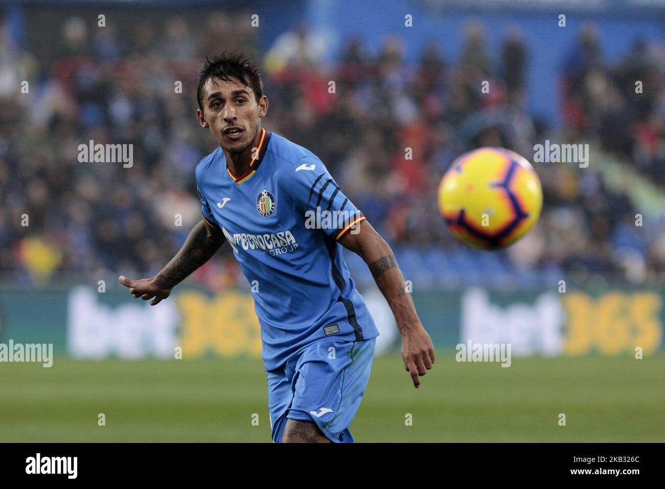 Damian Suarez von Getafe CF beim La Liga-Spiel zwischen Getafe CF und Valencia CF im Coliseum Alfonso Perez in Getafe, Spanien. 10. November 2018. (Foto von A. Ware/NurPhoto) Stockfoto