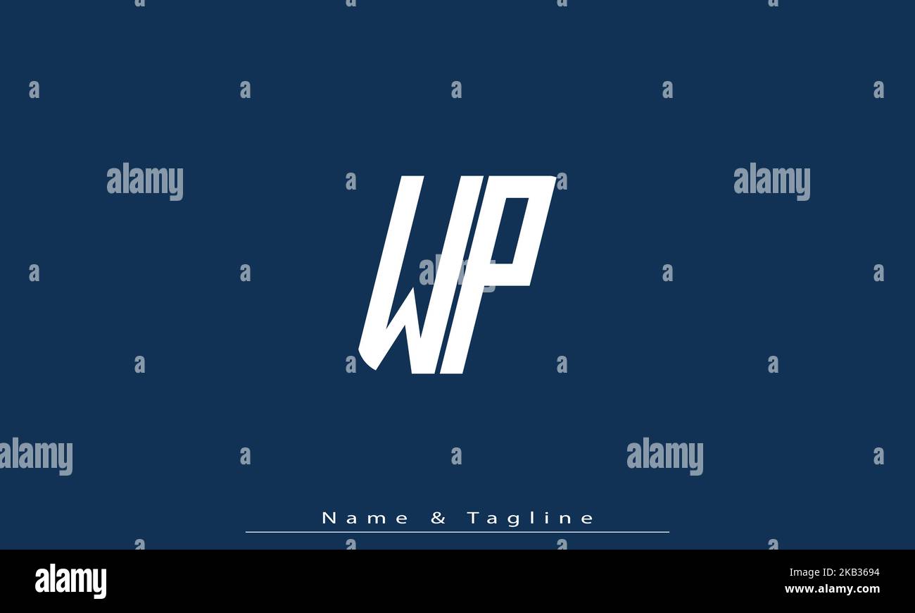 Alphabet Buchstaben Initialen Monogramm Logo WP , PW Stock Vektor
