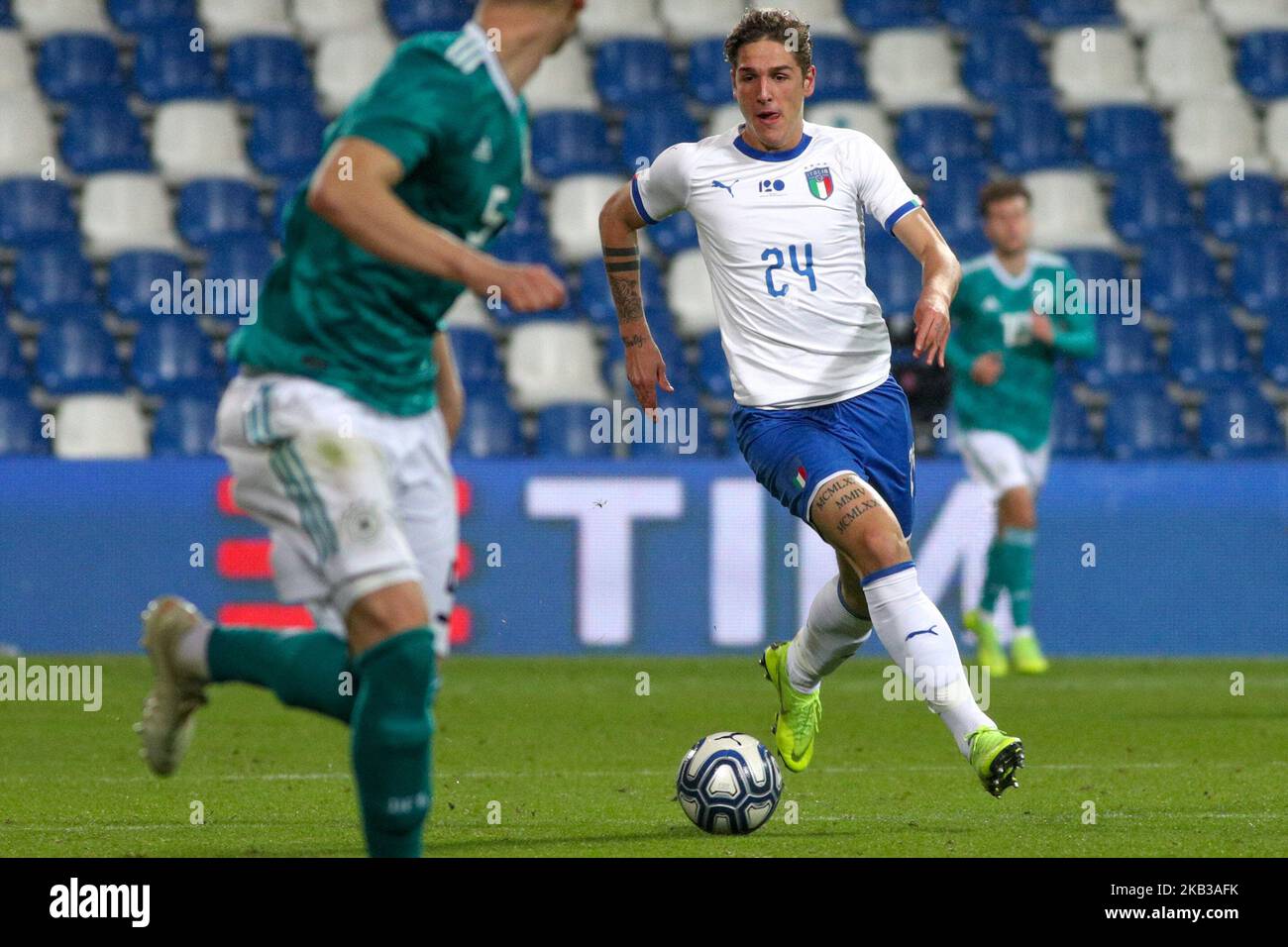 Nicol Zaniolo während des Freundschaftsspiels zwischen Italien U21 und Deutschland U21 im Mapei-Stadion am 19. November 2018 in Reggio Emilia, Italien. (Foto von Emmanuele Ciancaglini/NurPhoto) Stockfoto