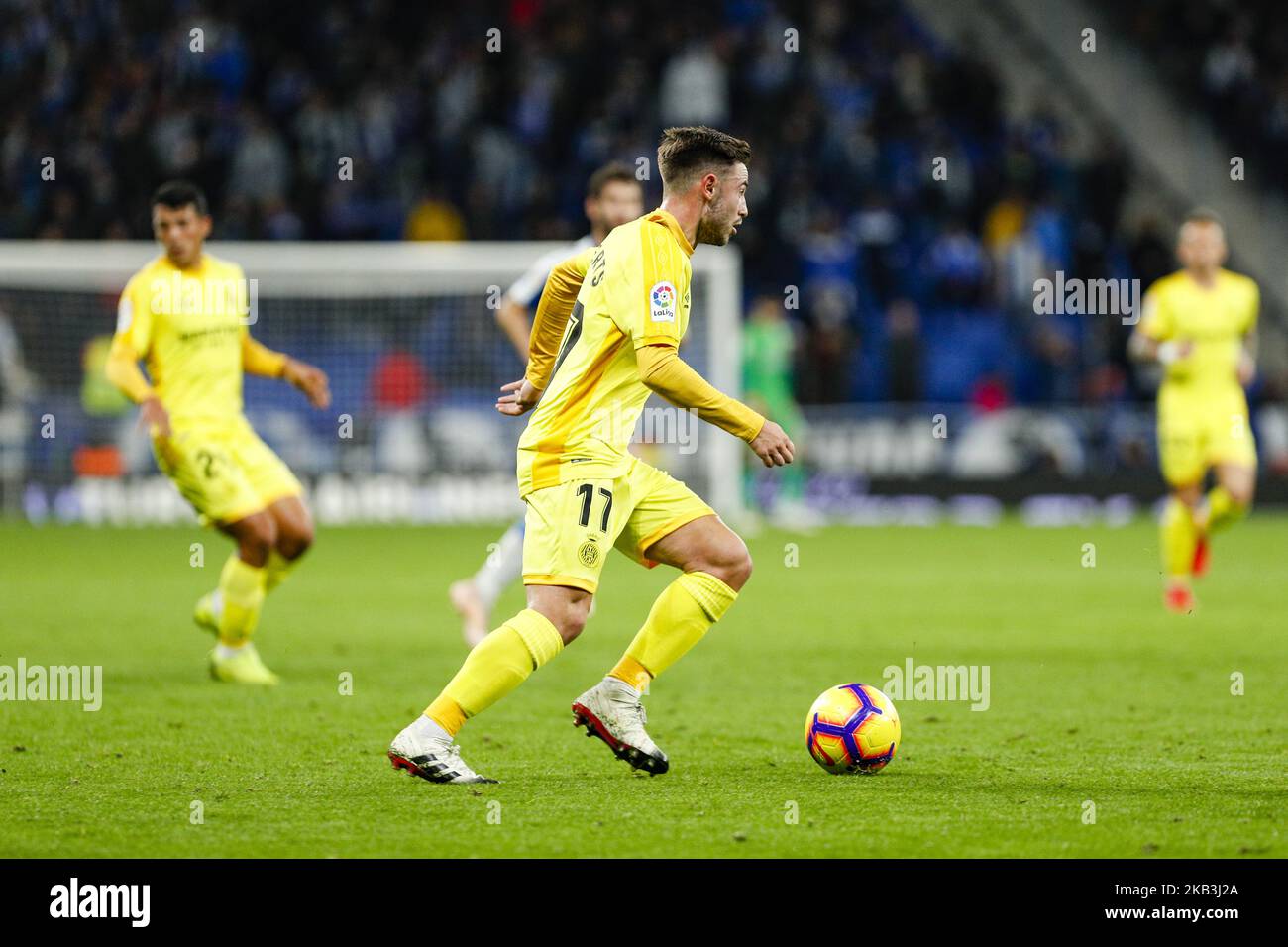 Der FC Girona, Patrick Roberts (17), spielte im RCD Espanyol Stadion am 25.. November 2018 in Barcelona, Spanien, während des Spiels RCD Espanyol gegen den FC Girona, für die 13. Runde der Liga Santander. (Foto von Mikel Trigueros/Urbanandsport/NurPhoto) Stockfoto