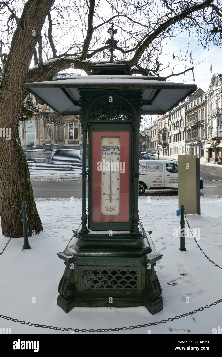 Die schneebedeckte Stadt Spa in Belgien am 16. Dezember 2018. (Foto von Nicolas Economou/NurPhoto) Stockfoto