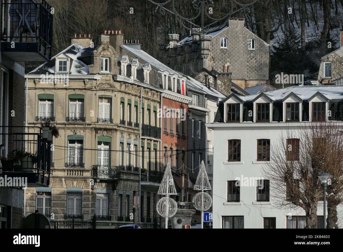 Die schneebedeckte Stadt Spa in Belgien am 16. Dezember 2018. (Foto von Nicolas Economou/NurPhoto) Stockfoto