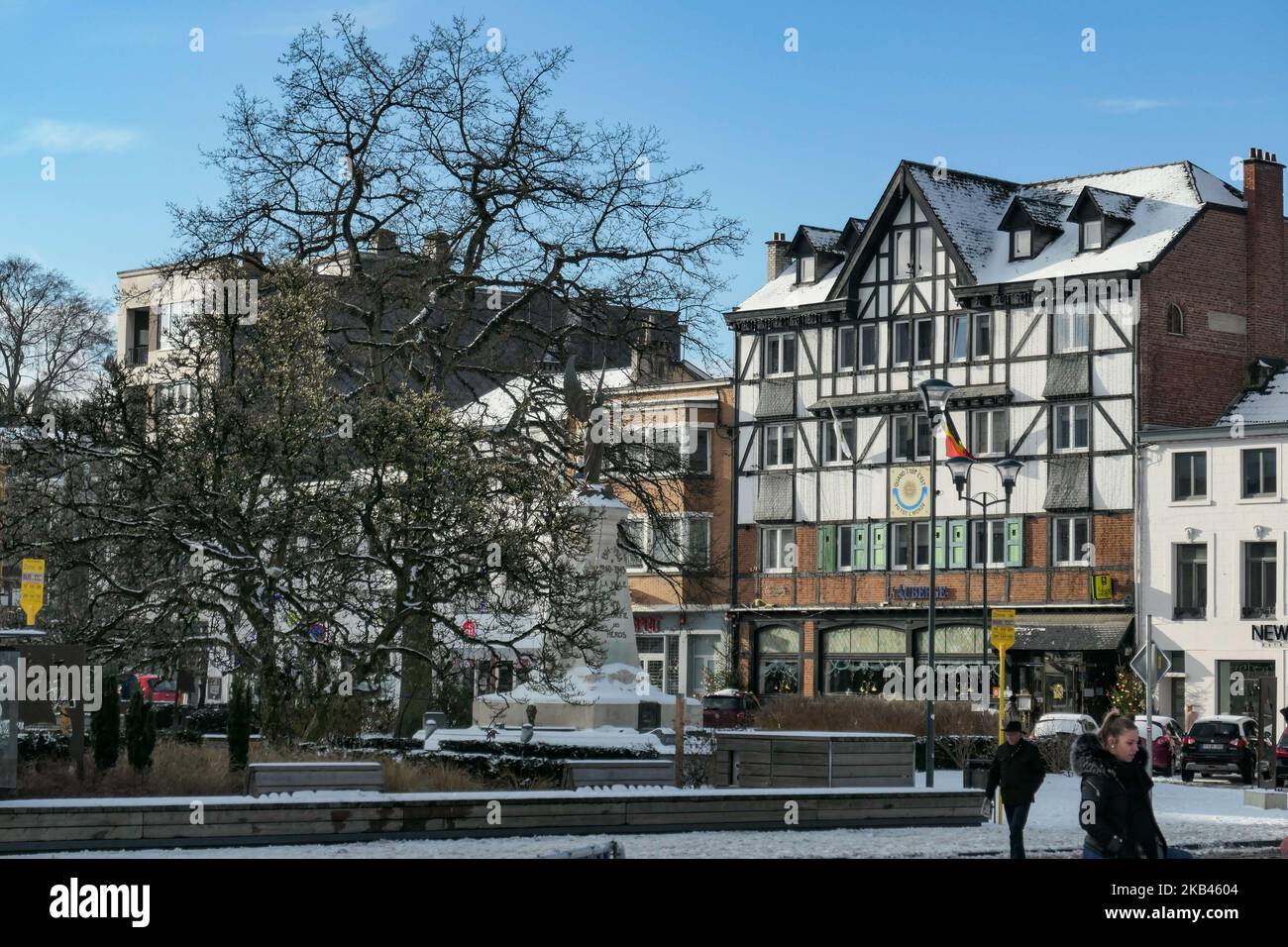 Die schneebedeckte Stadt Spa in Belgien am 16. Dezember 2018. (Foto von Nicolas Economou/NurPhoto) Stockfoto