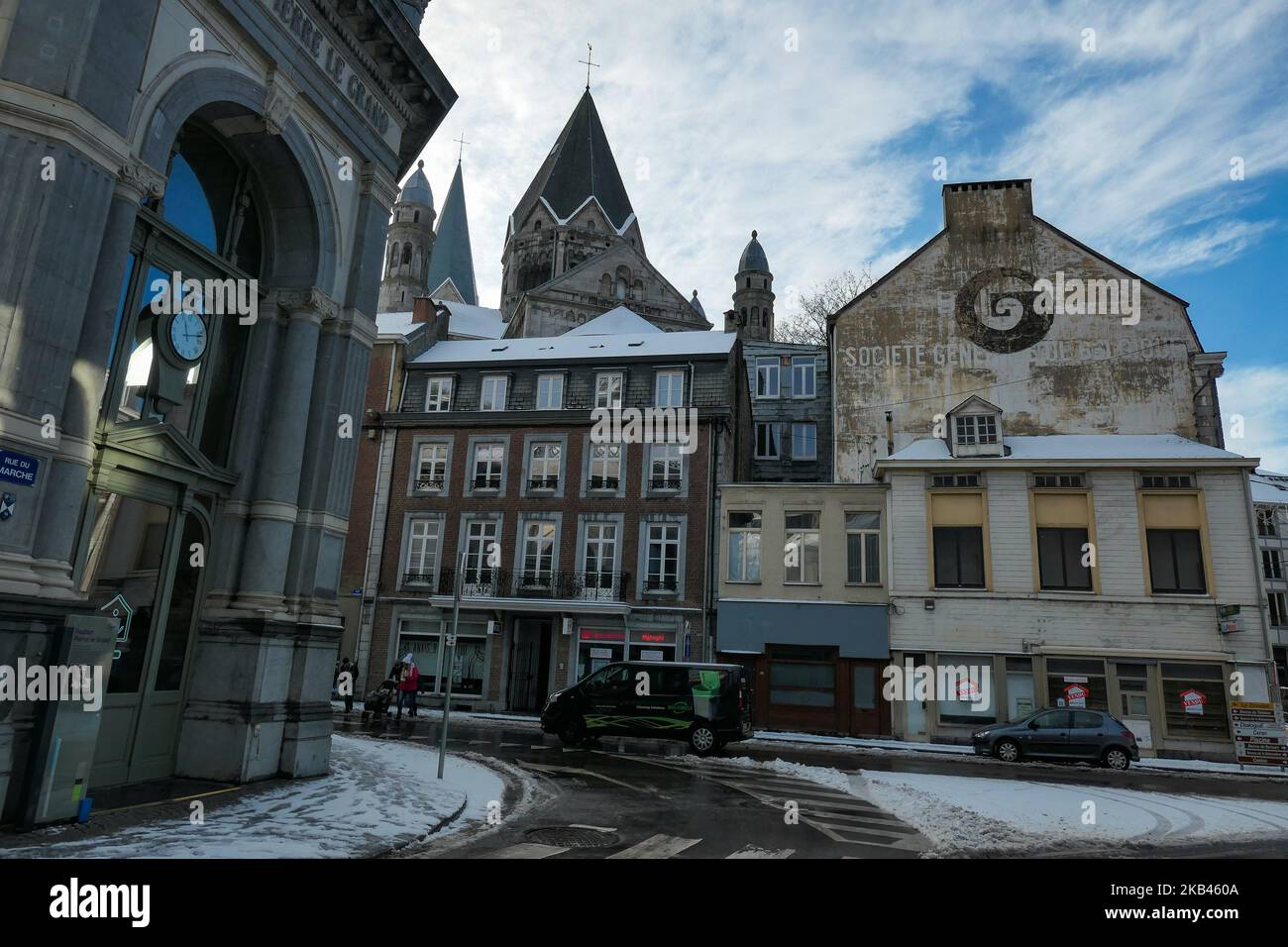 Die schneebedeckte Stadt Spa in Belgien am 16. Dezember 2018. (Foto von Nicolas Economou/NurPhoto) Stockfoto