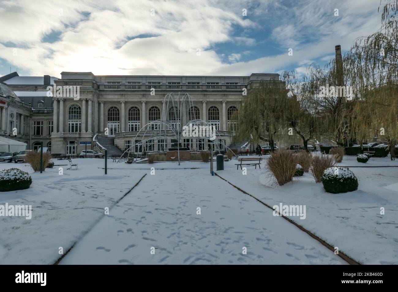 Die schneebedeckte Stadt Spa in Belgien am 16. Dezember 2018. (Foto von Nicolas Economou/NurPhoto) Stockfoto