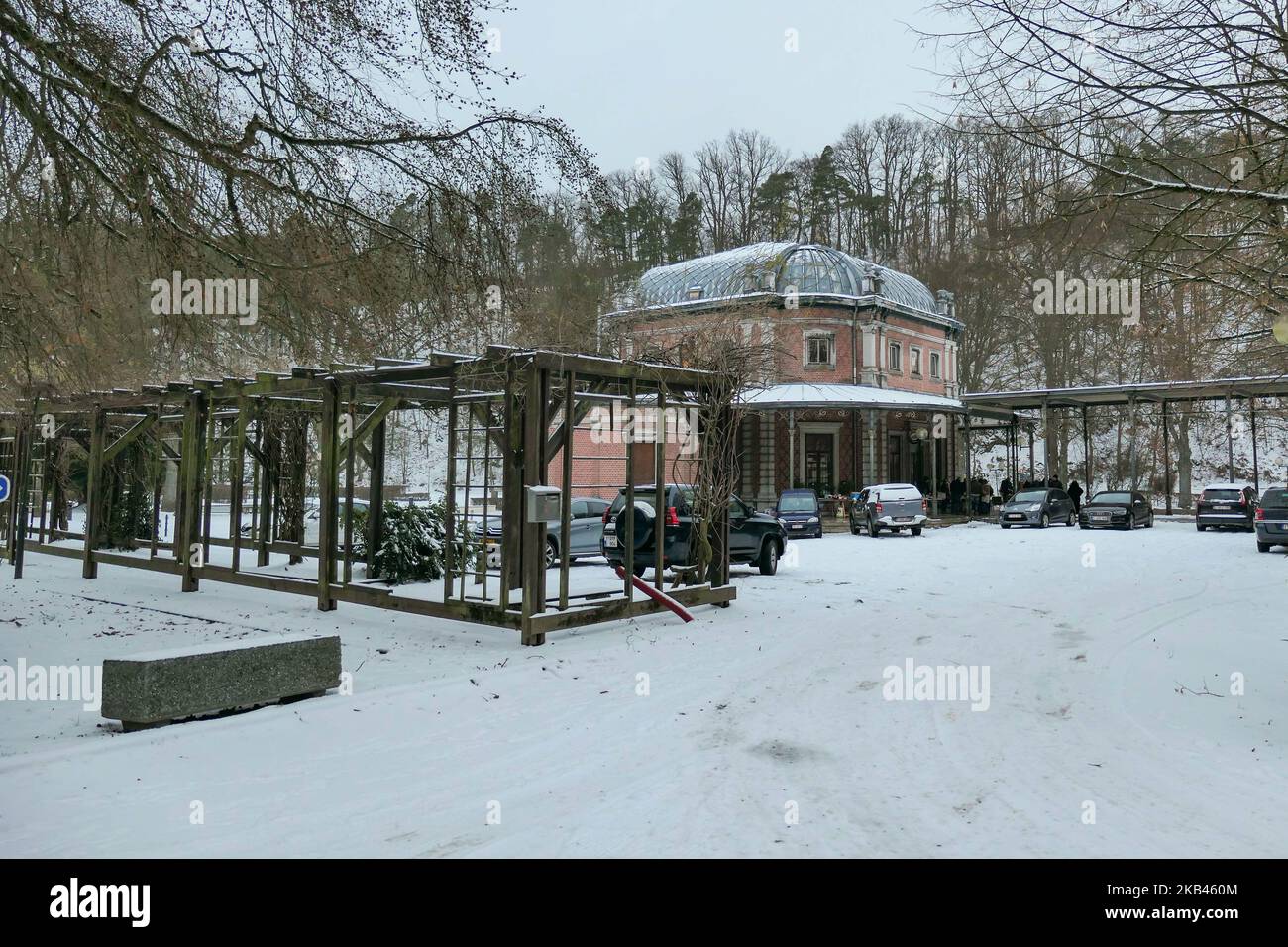 Die schneebedeckte Stadt Spa in Belgien am 16. Dezember 2018. (Foto von Nicolas Economou/NurPhoto) Stockfoto