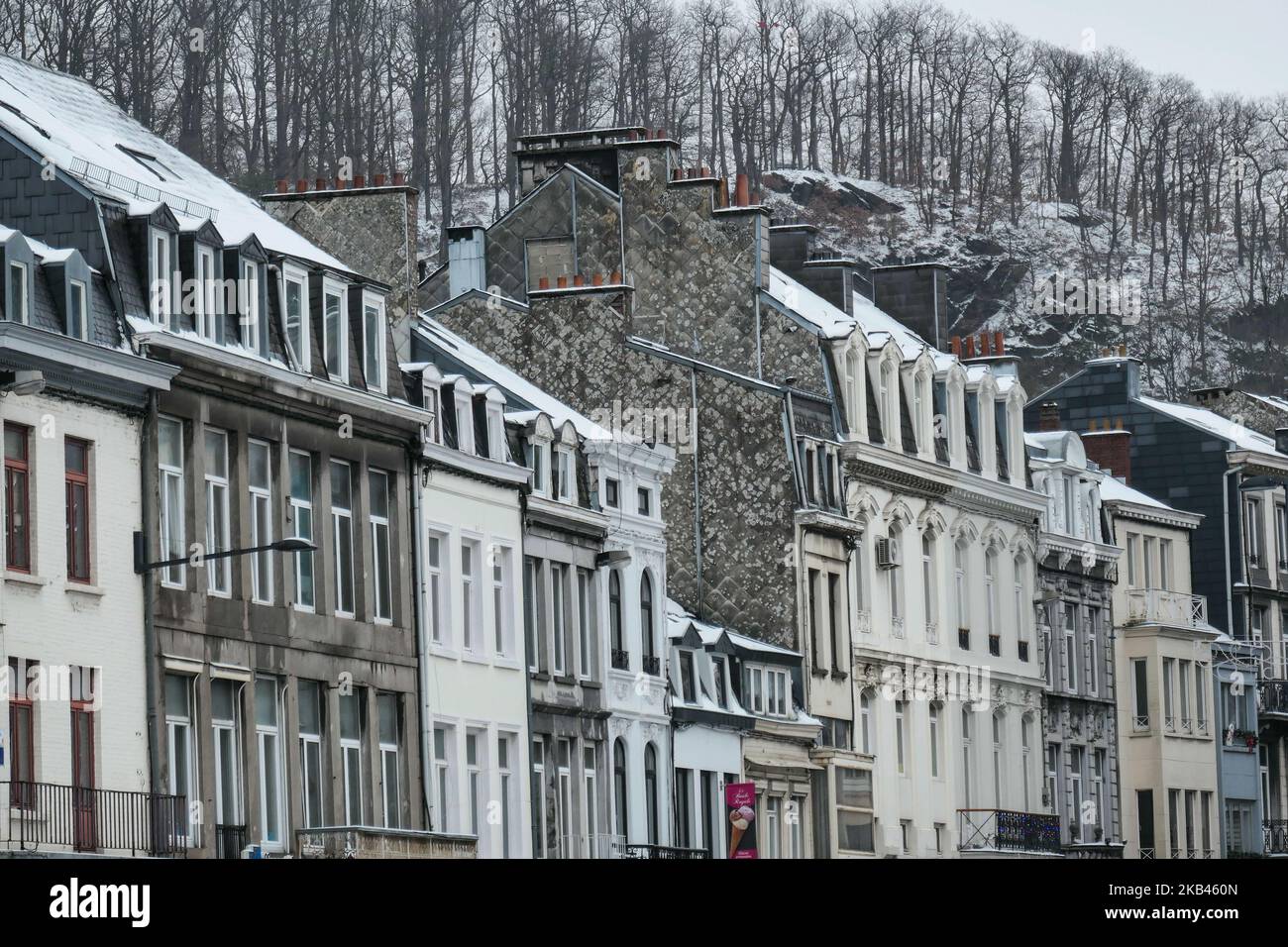 Die schneebedeckte Stadt Spa in Belgien am 16. Dezember 2018. (Foto von Nicolas Economou/NurPhoto) Stockfoto
