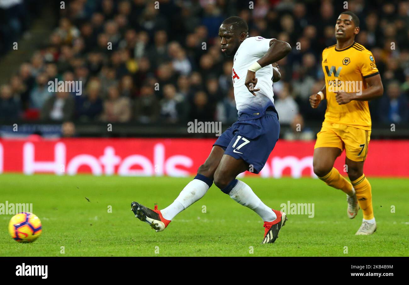 London, England - 29. Dezember 2018 Tottenham Hotspur's Moussa Sissoko während der Premier League zwischen Tottenham Hotspur und Wolverhampton Wanderers am 29. Dezember 2018 im Wembley-Stadion in London, England. (Foto von Action Foto Sport/NurPhoto) Stockfoto