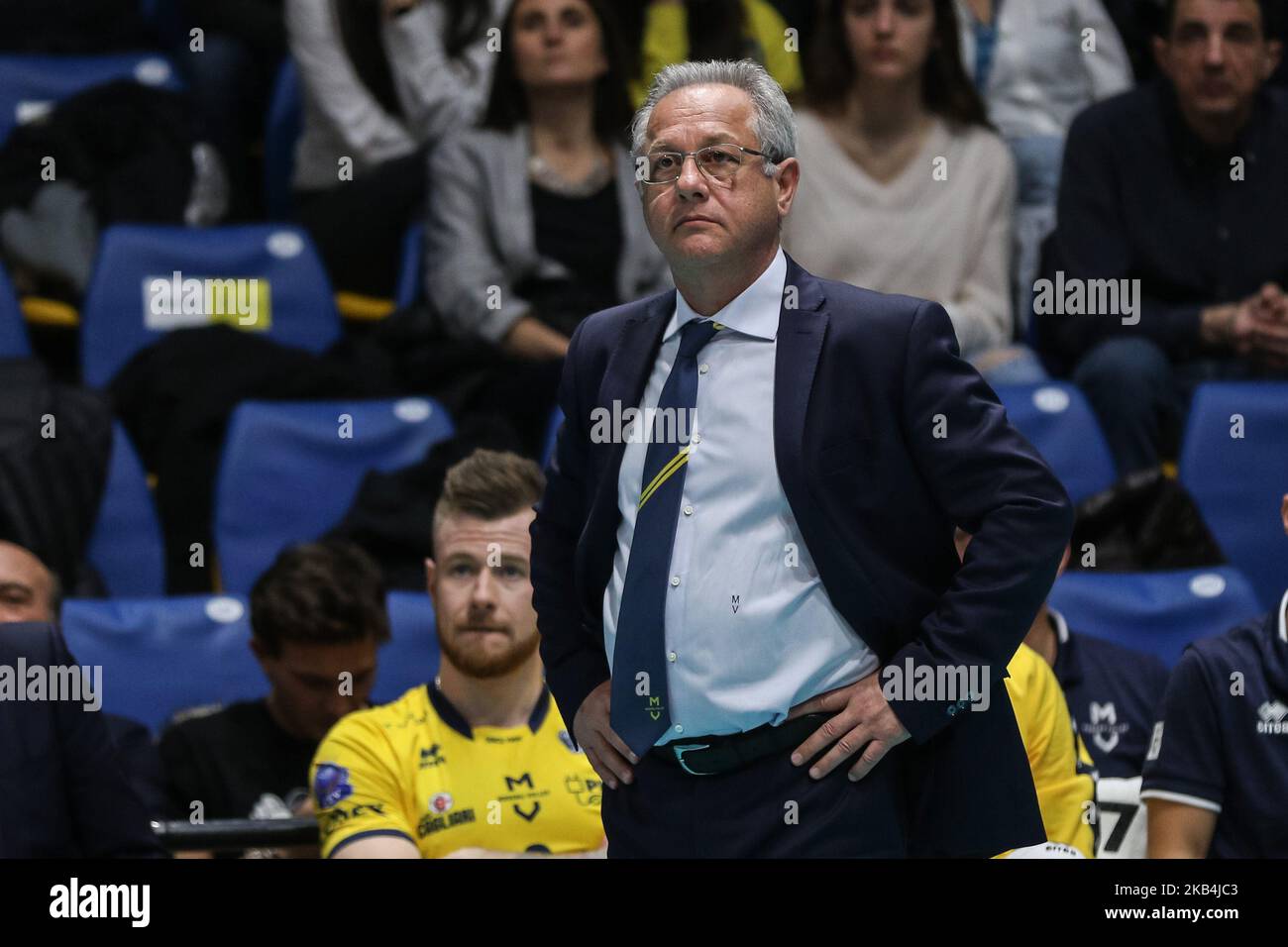 Velasco Julio während des CEV Volleyball Champions League Spiels zwischen Modena und ?ez Karlovarsko in Palapanini am 16. Januar 2019 in Modena, Italien. (Foto von Emmanuele Ciancaglini/NurPhoto) Stockfoto